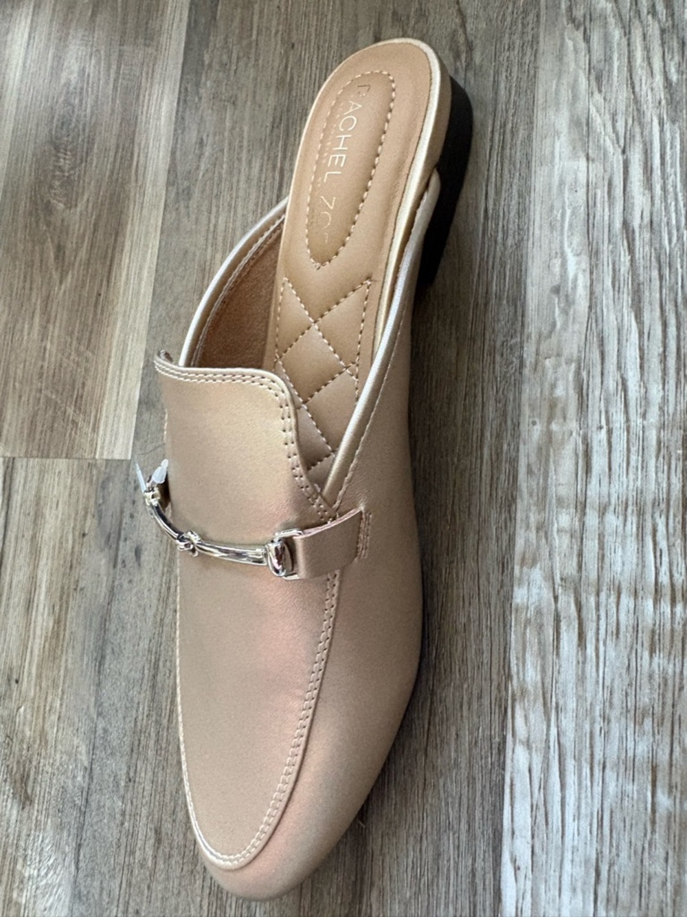 Rachel Zoe Metallic Rose Gold Backless Bit Mules - Picture 4 of 7